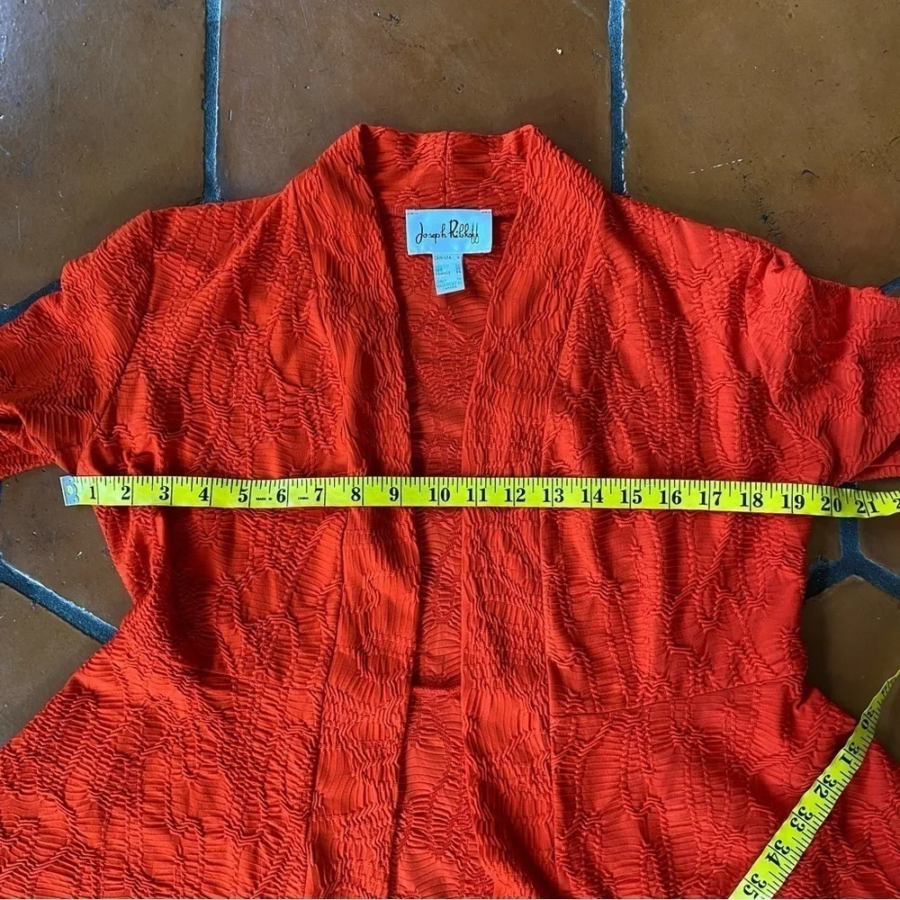 Joseph Ribkoff Women’s Red 3/4 Sleeve Open Ruched/Gathered Detail Jacket Sz 4 - Picture 7 of 7